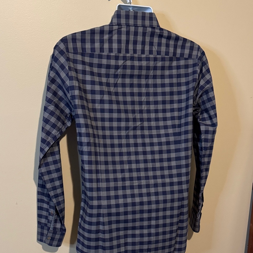 Ted Baker London Navy Checkered Button Down Shirt - Picture 7 of 11
